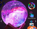 Lampara  Luna 3d Led 15cm Soporte Madera